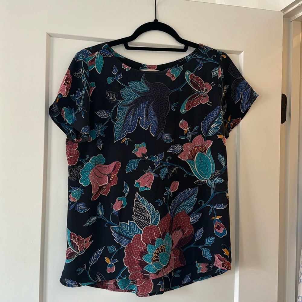 Loft Floral Short Sleeved Blouse